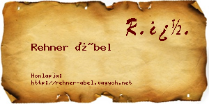 Rehner Ábel névjegykártya